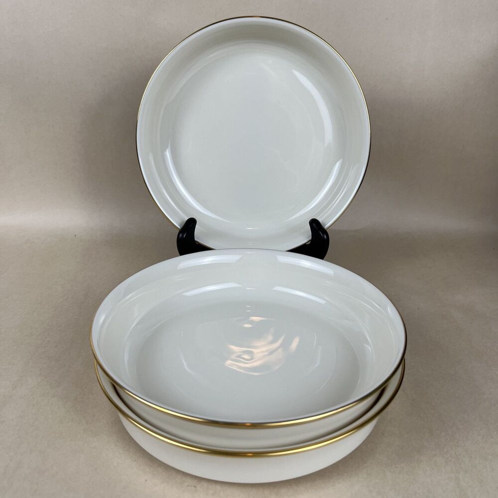 3 Lenox Eternal 7 1/2" Coupe Soup Bowl w/ Blue‎ Inspection Mark - 1st Quality